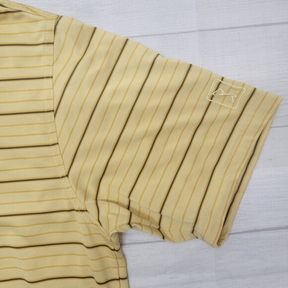 PGA TOUR Men's Yellow Stripe Polo Golf Shirt Size Large - Picture 4 of 7